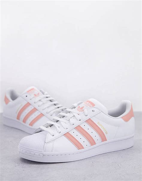 adidas superstars roze met zwarte strepen|Adidas Superstar schoenen.